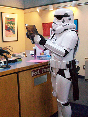 Stormtrooper with book