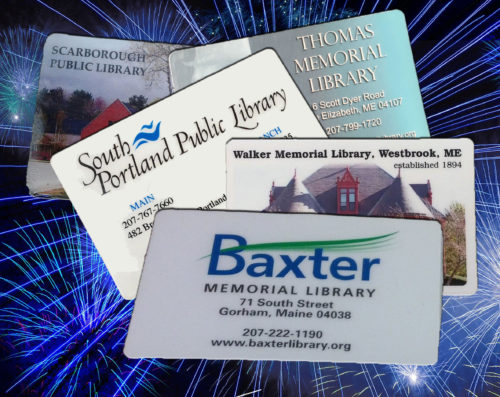 Library cards from South Portland, Gorham, Westbrook, Scarborough, and Cape Elizabeth
