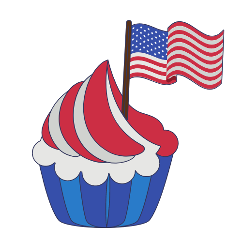 fourth of july cupcake