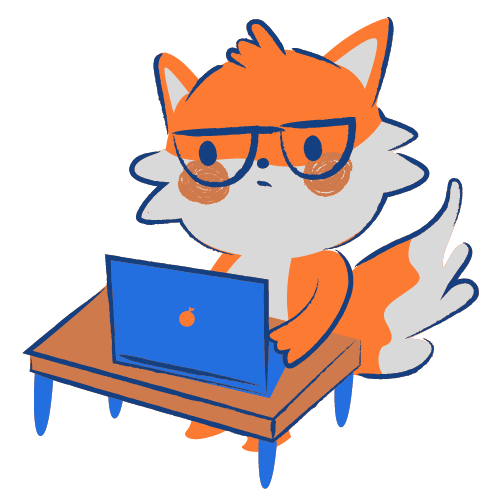 Fox at laptop