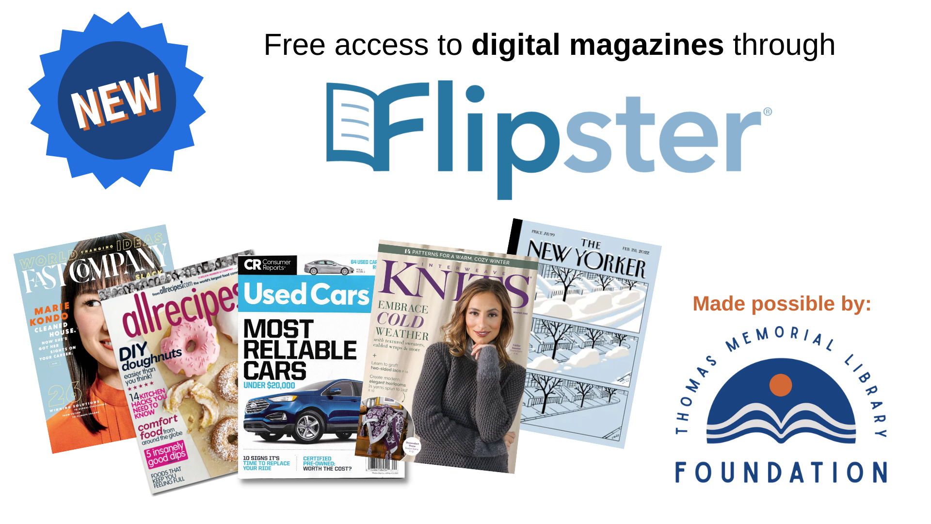 free access to digital magazines through Flipster