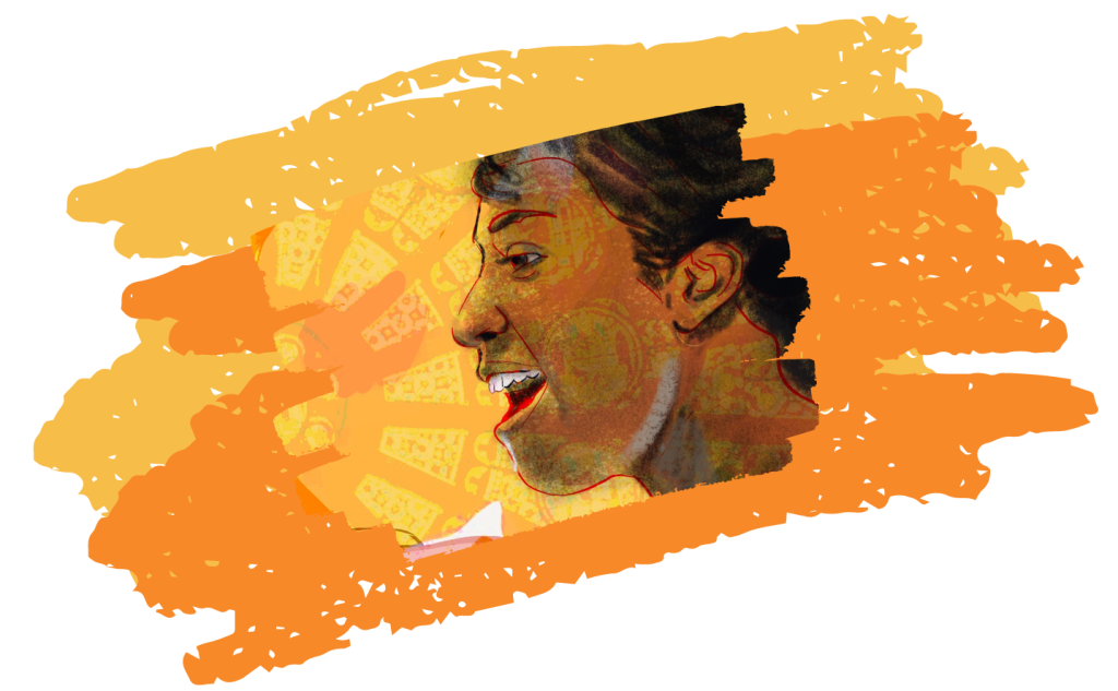 illustration of woman singing