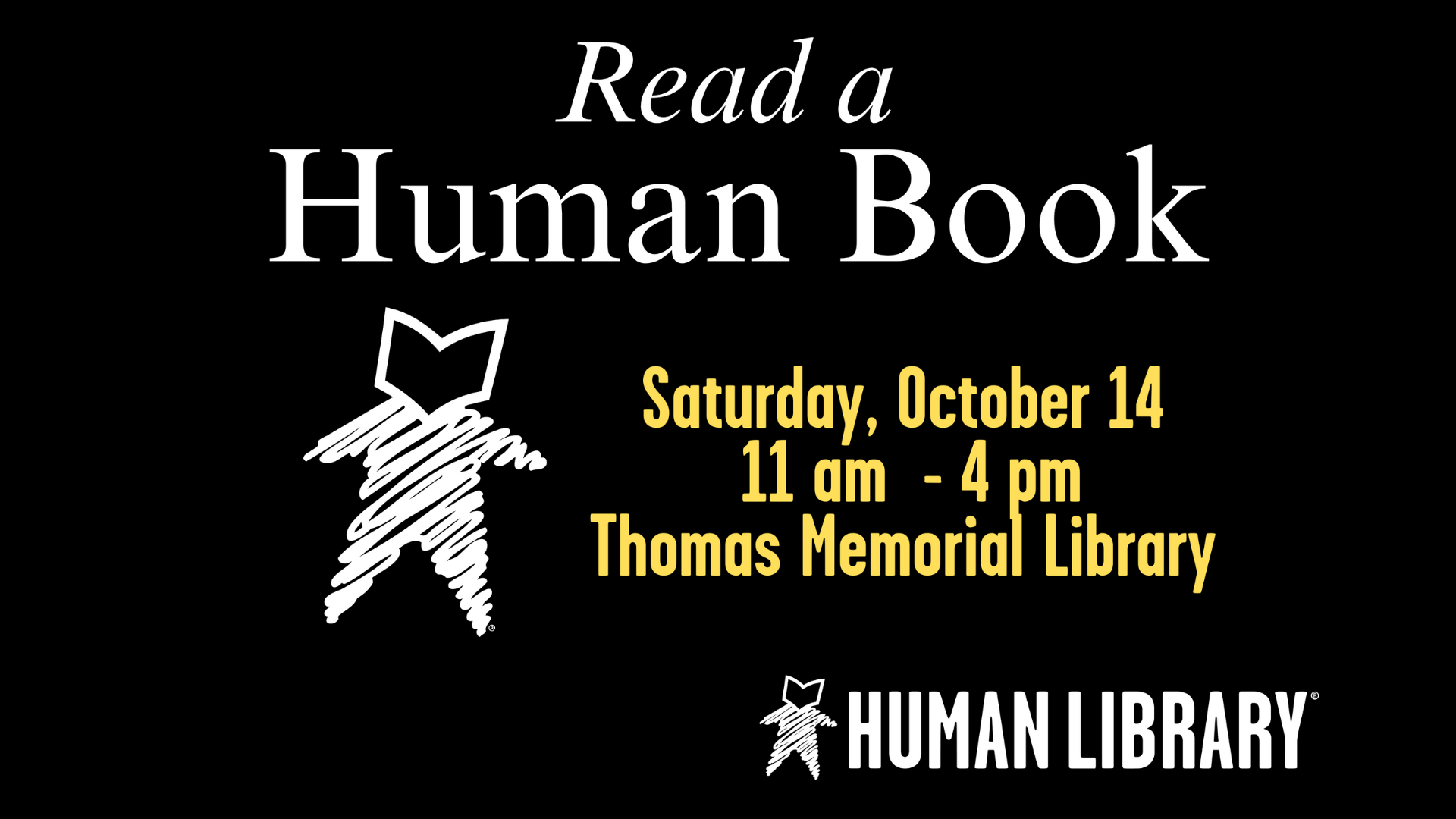Read a Human Book on October 14 from 11 am to 4 pm