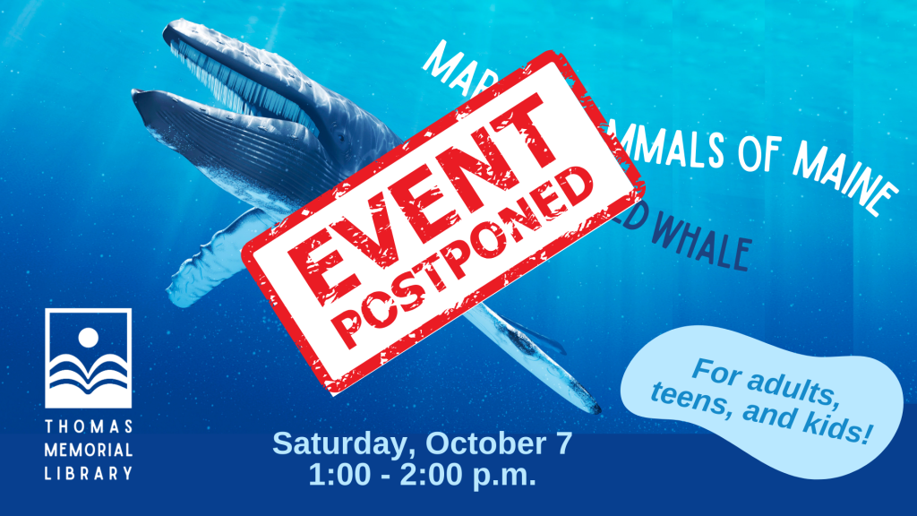 Marine Mammals of Maine: event postponed