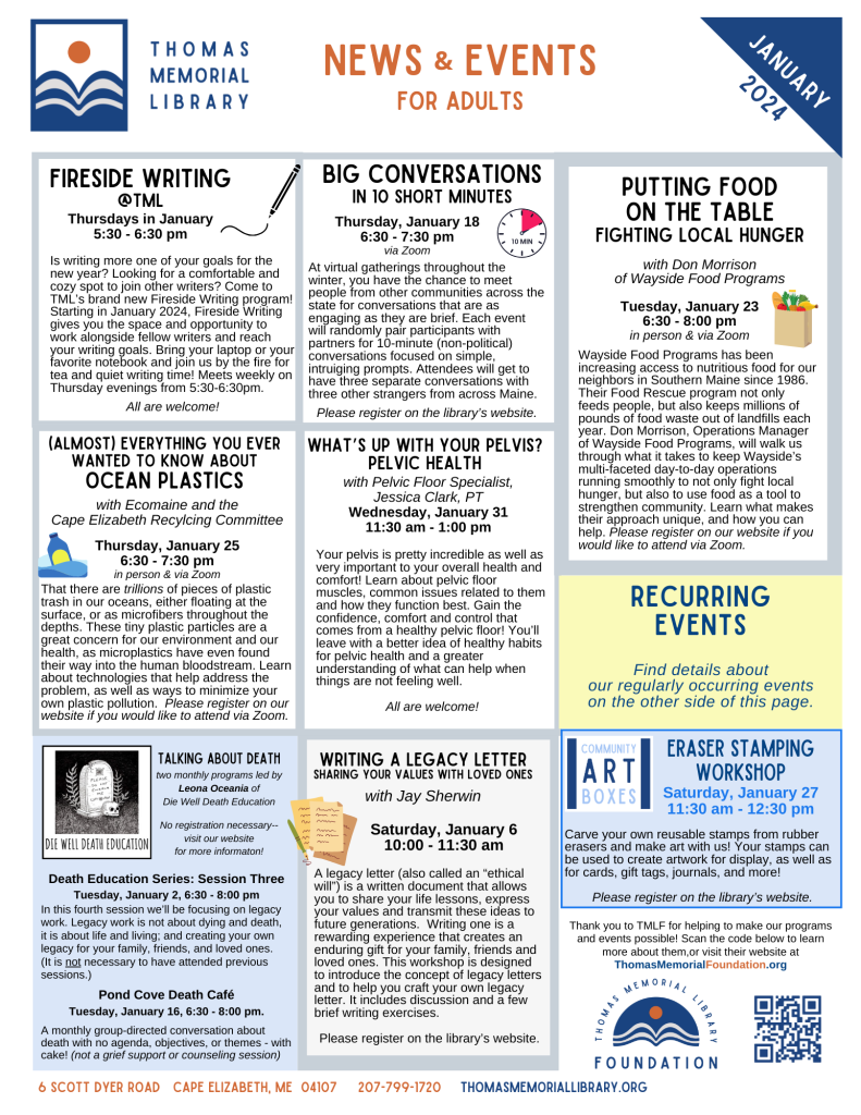 January events flyer