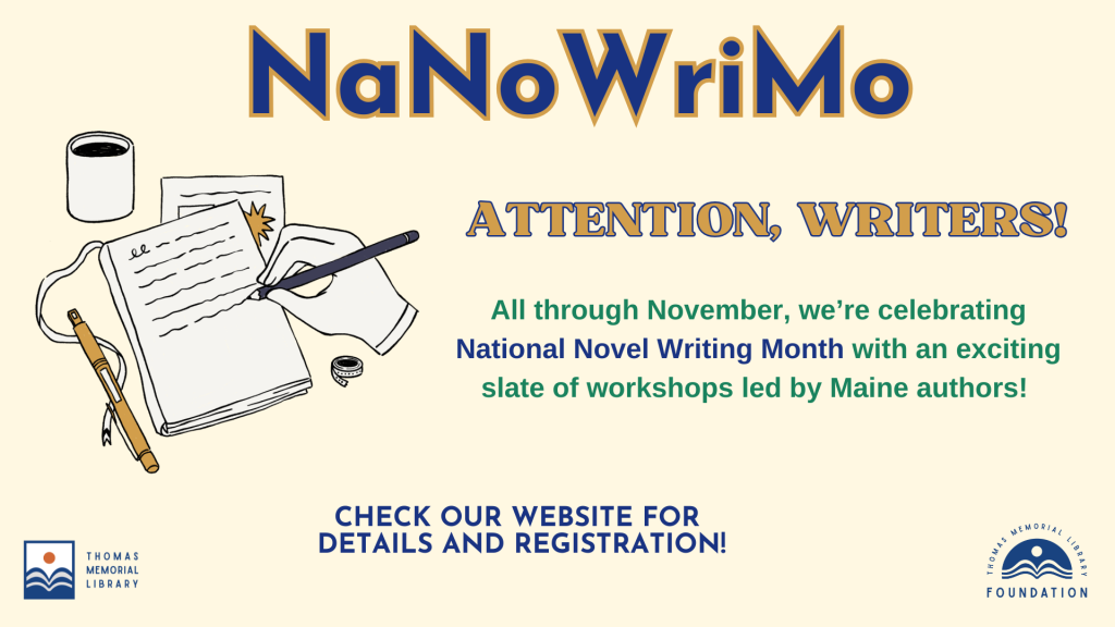National Novel Writing Month writing workshops, click for details