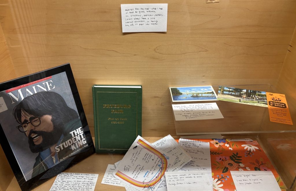 a selection of books and papers related to research for the book Stephen King's Maine by Sharon Kitchens